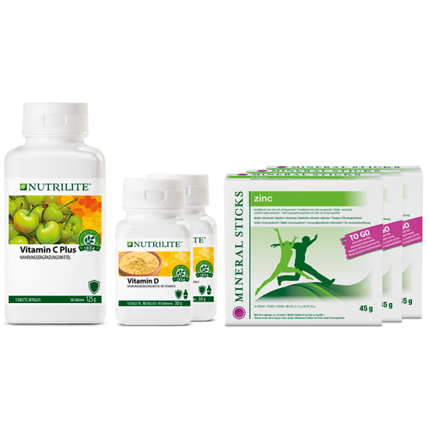 Set "Starkes Immunsystem" NUTRILITE™ - 2 x Vitamin D, 3 x Mineralsticks Zink, 1 x Vitamin C Plus - A