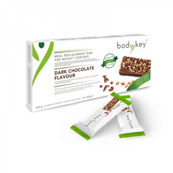 bodykey by NUTRILITE™ Mahlzeitersatz-Riegel – Dunkle Schokoloade - 14 Riegel, je 58g (812g) - Amway