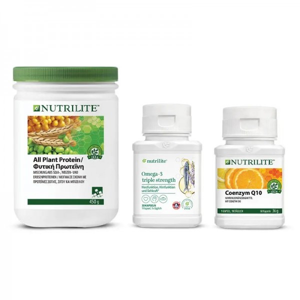 Set "Best Age" NUTRILITE™ - 1 x All Plant Protein, 1 x Omega 3 Strength, 1 x Coenzym Q10 - Amway